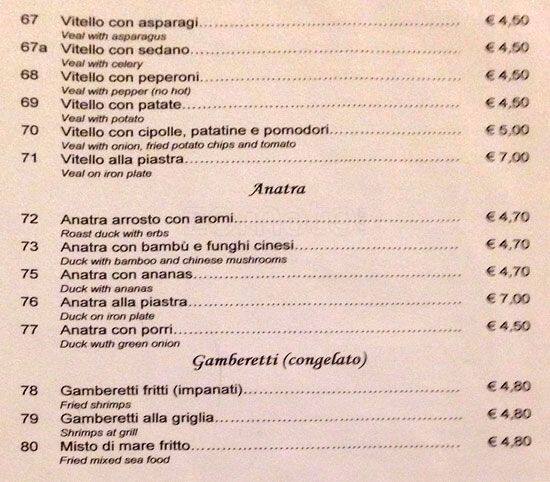 Menu di L'Orchidea 