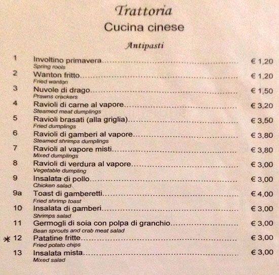 Menu di L'Orchidea 
