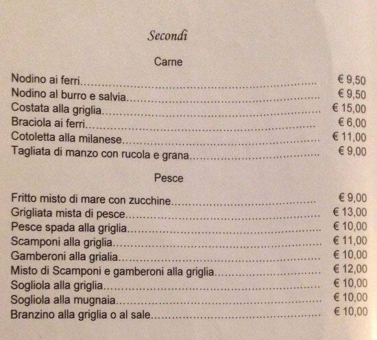 Menu di L'Orchidea 