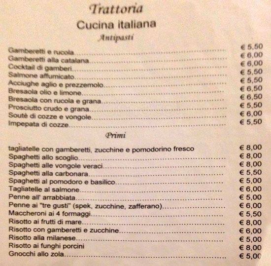 Menu di L'Orchidea 