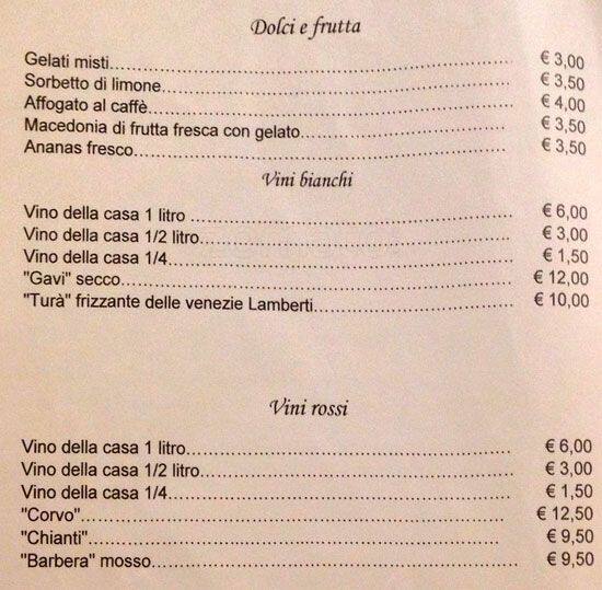 Menu di L'Orchidea 