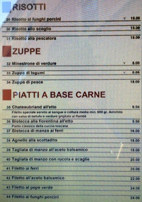 Menu di Al Vicoletto 