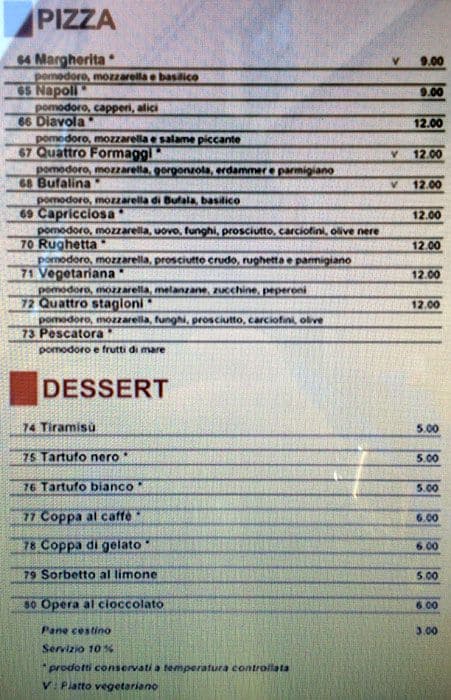 Menu di Al Vicoletto 