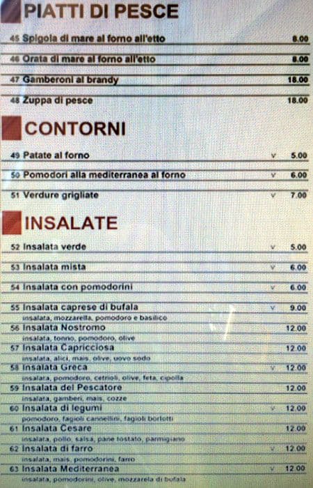 Menu di Al Vicoletto 