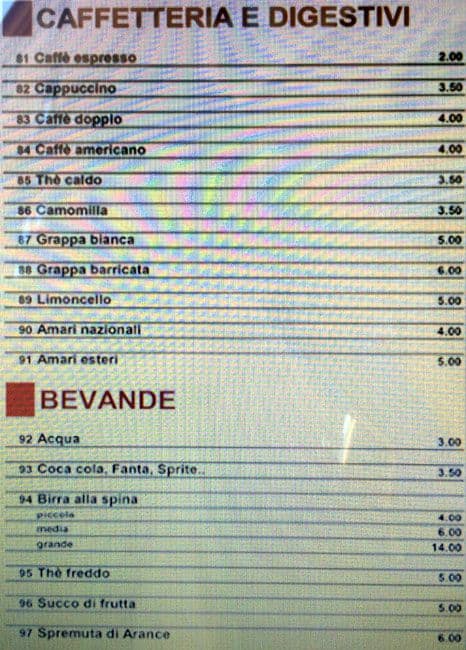 Menu di Al Vicoletto 