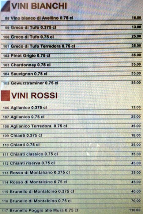 Menu di Al Vicoletto 