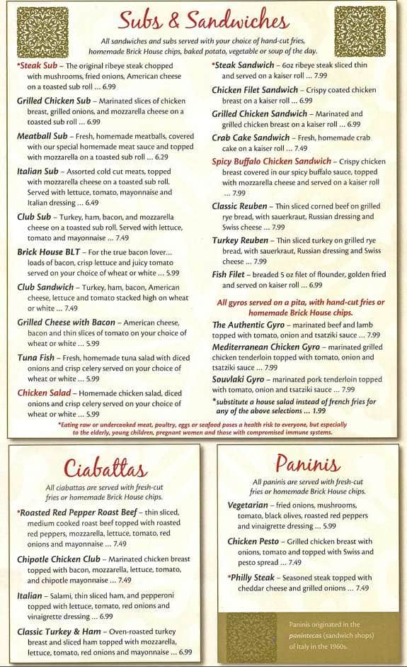 Menu At Brick House Diner Restaurant Midlothian   544916a148e0f45a419f632e5d211aff 