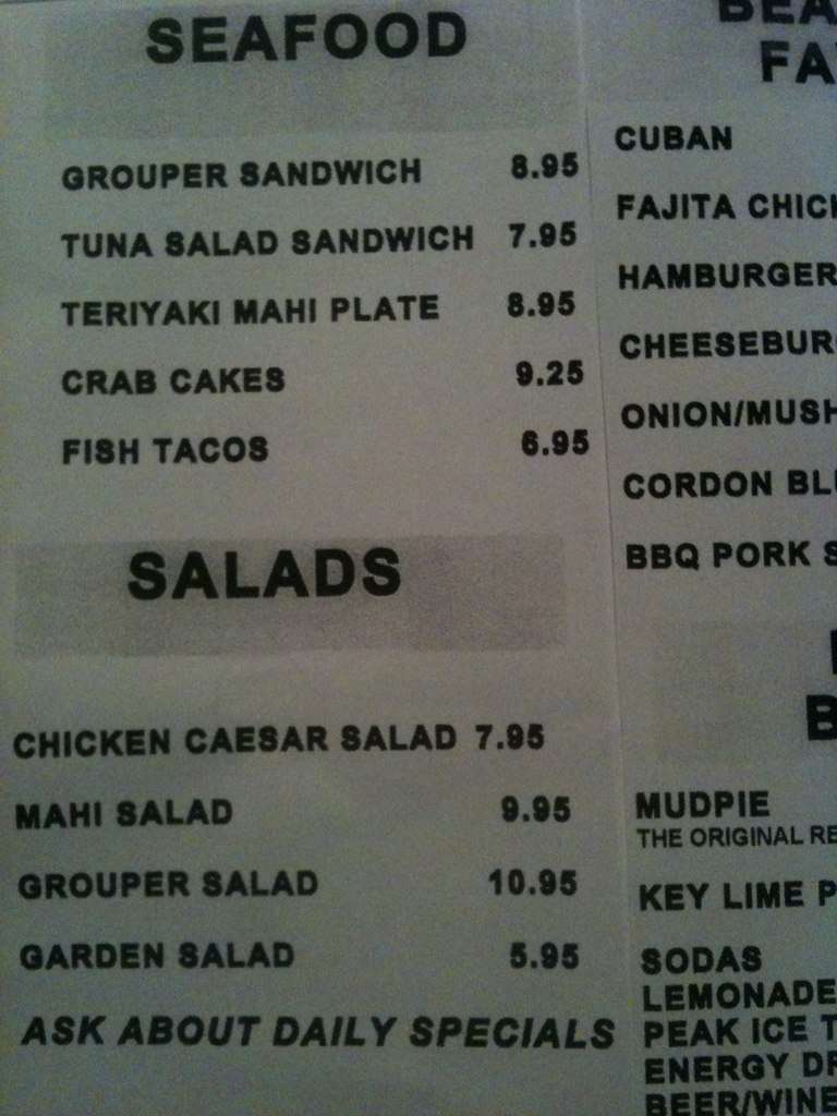Beach Break Grill Menu, Menu for Beach Break Grill, Hilton Head Island