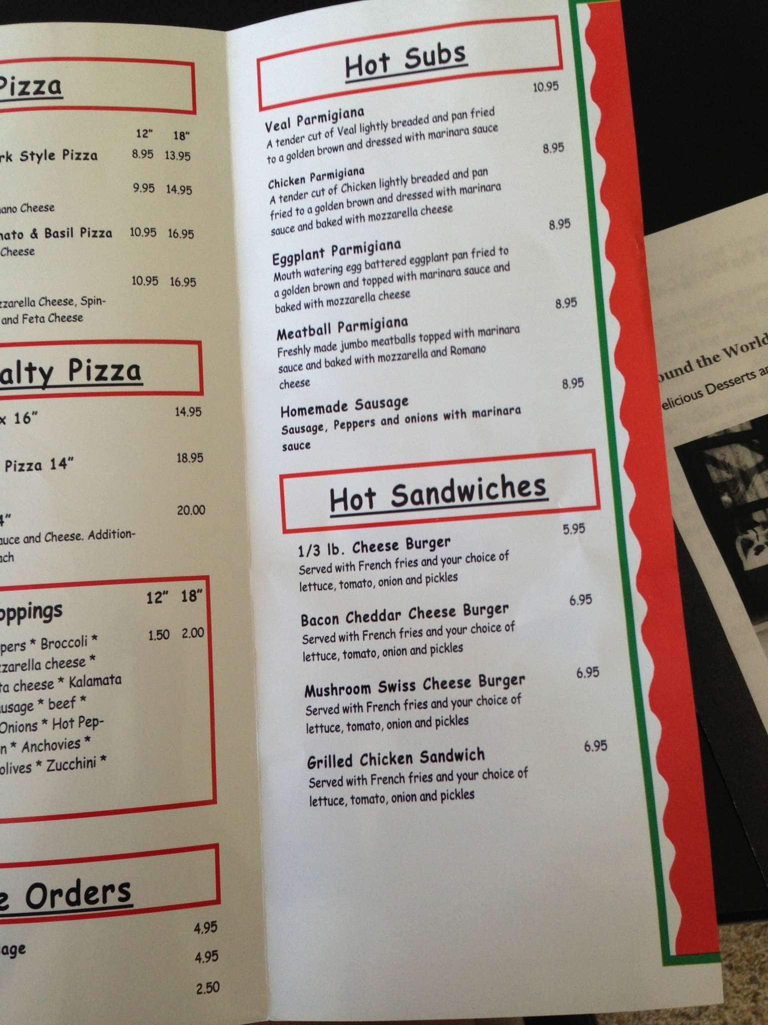 Menu at Melbourne Beach Supermarket, Melbourne Beach