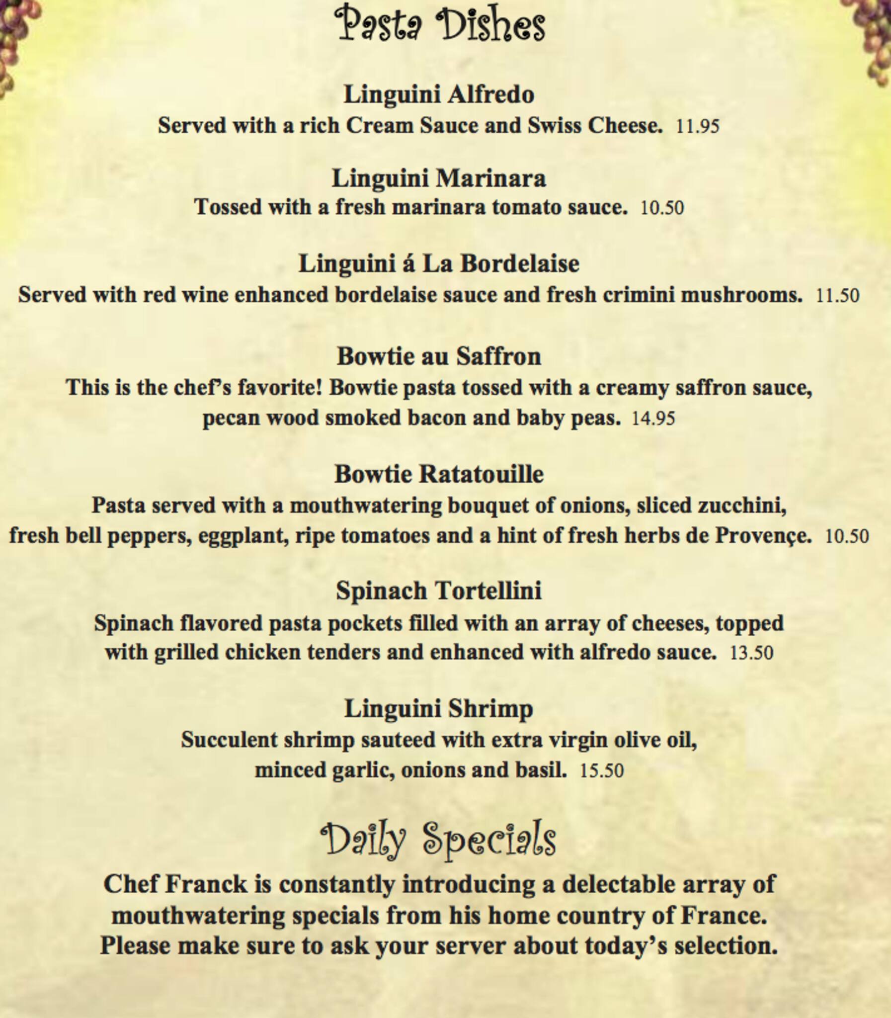 Menu at Le Gourmet pub & bar, Upland, 121 W Foothill Blvd D