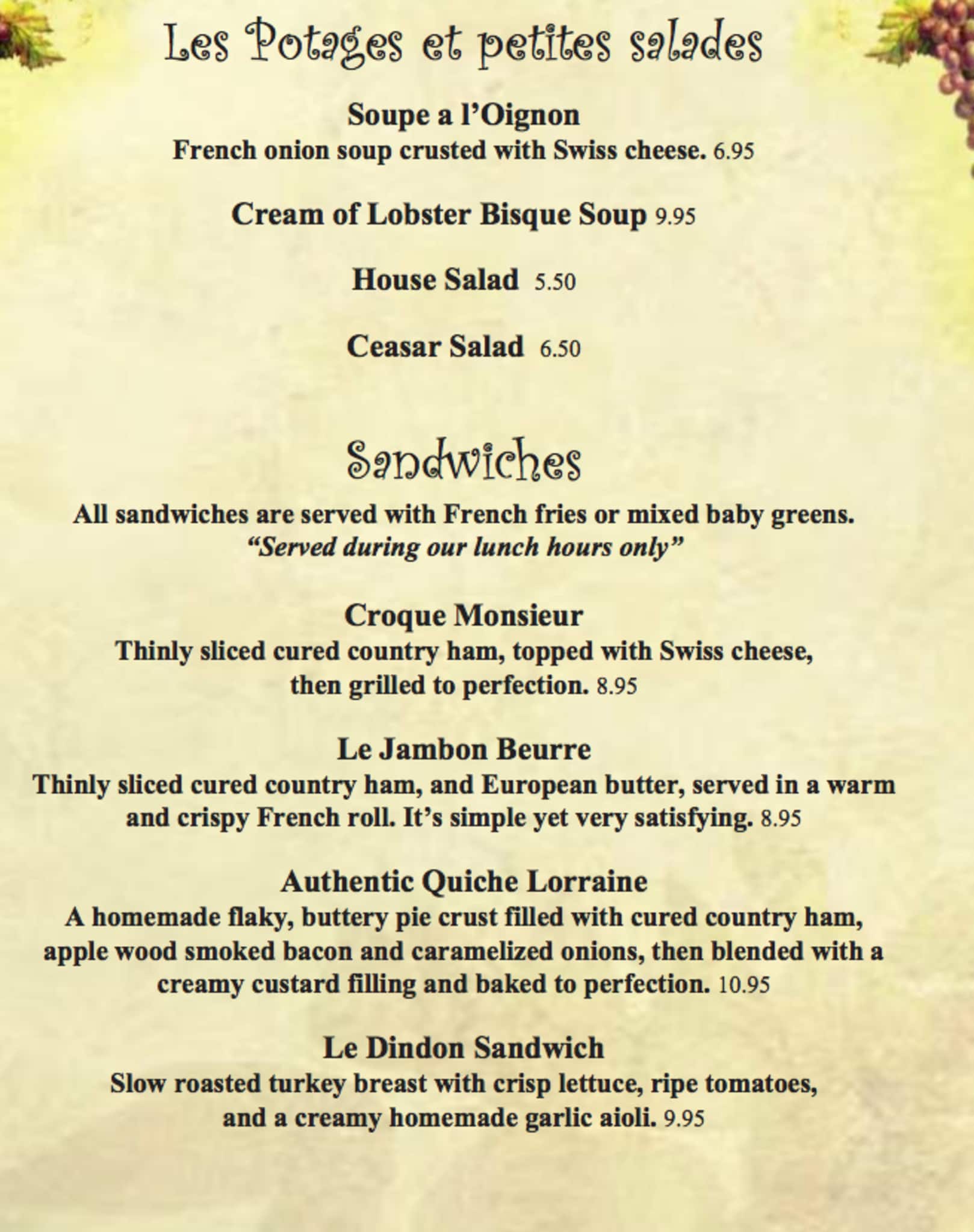 Menu at Le Gourmet pub & bar, Upland, 121 W Foothill Blvd D
