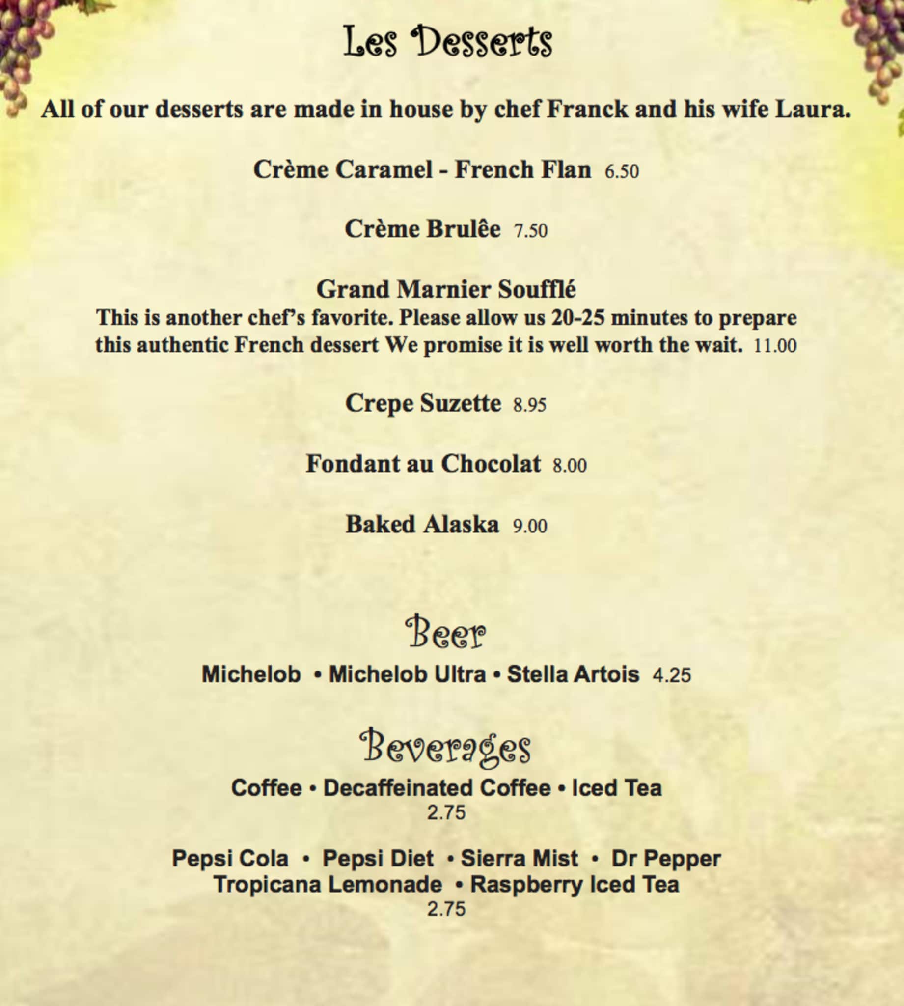 Menu at Le Gourmet pub & bar, Upland, 121 W Foothill Blvd D