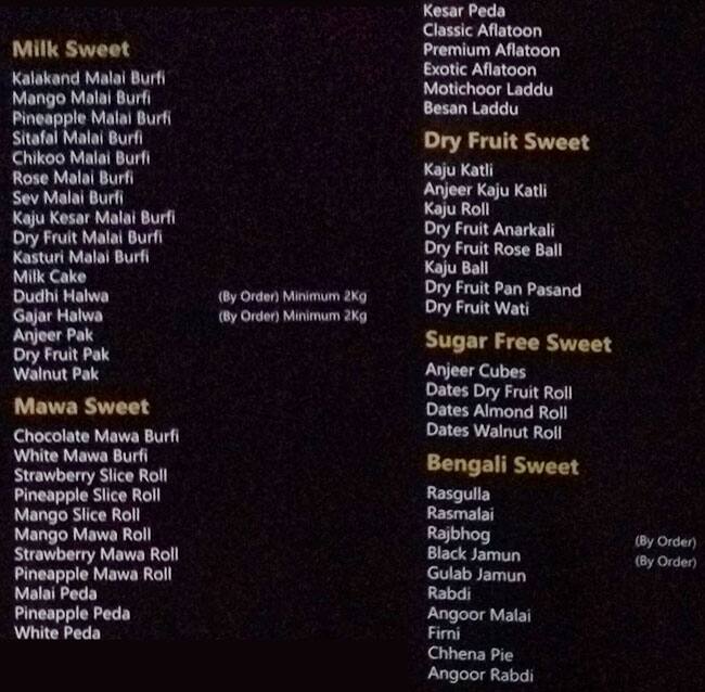 DALE’S EDEN menu