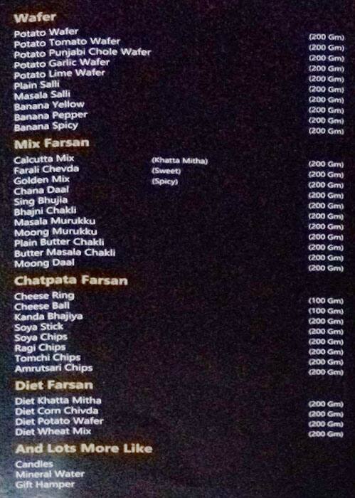 DALE’S EDEN menu