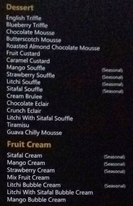 DALE’S EDEN menu