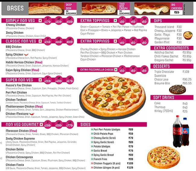 Menu at Eagles Pizza, Secunderabad, Flat 107