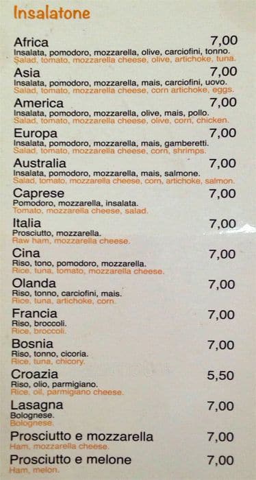 Menu di Orange Café 
