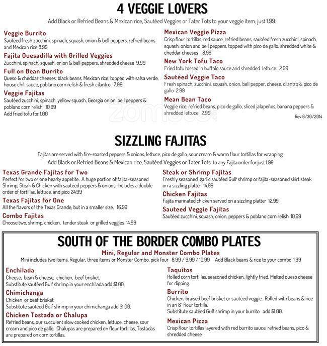 Menu At Tijuana Garage Pub Bar Atlanta