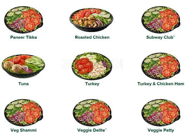Subway меню