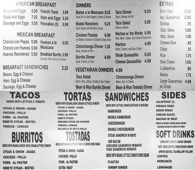 Raymond's Taco's 3 menu Urbanspoon/Zomato