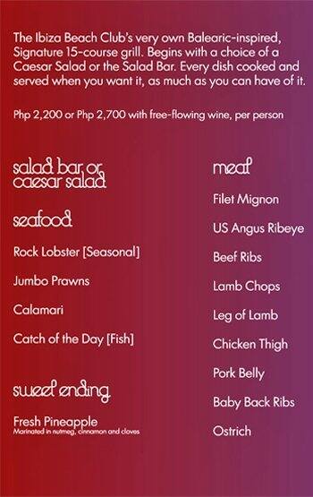 Ibiza Beach Club Movenpick Hotel Resort Menu Zomato