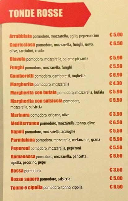 Menu di La Meravigliosa 