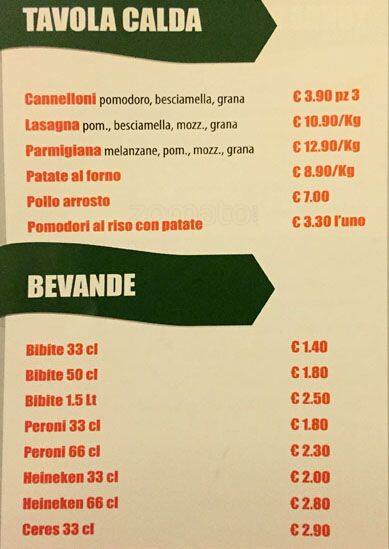 Menu di La Meravigliosa 