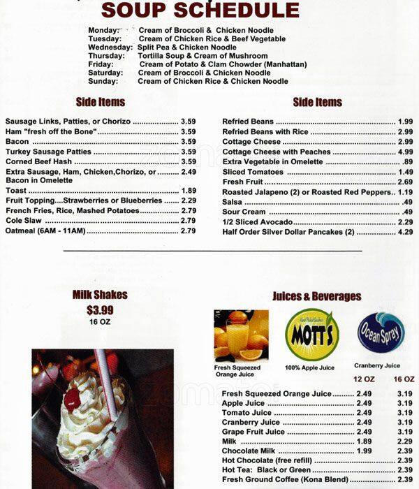 Cozy Corner Diner & Pancake House Menu Urbanspoon/Zomato