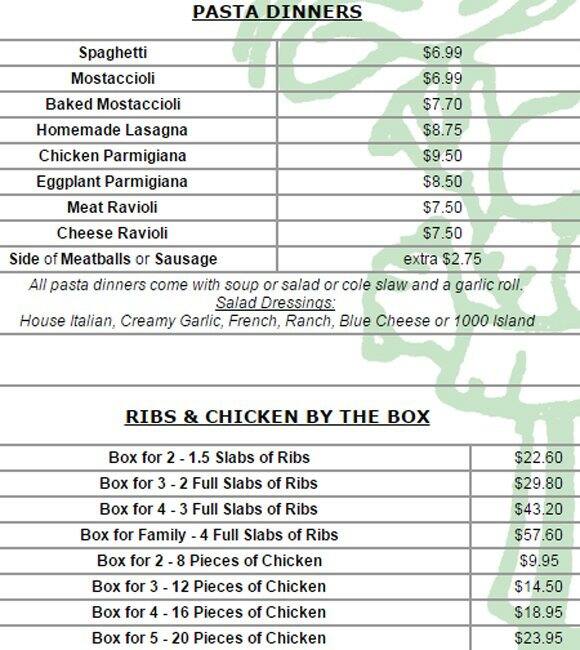 Menu at Mug's Pizza & Ribs pizzeria, Schaumburg