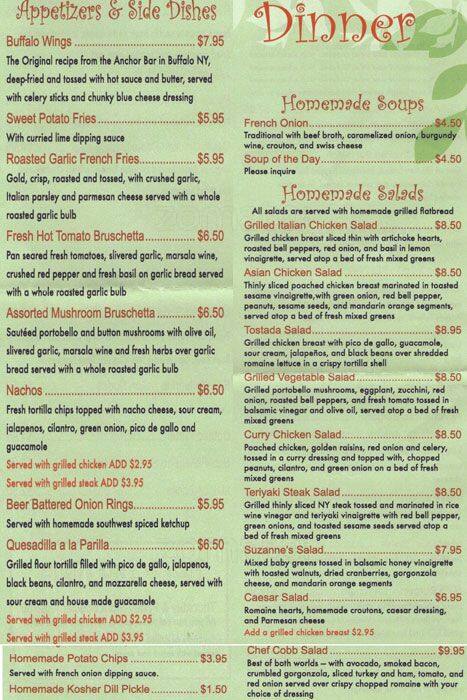 Sally Tomatoes Catering & Events menu