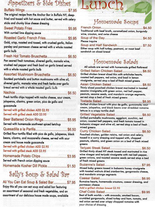 Sally Tomatoes Catering & Events menu
