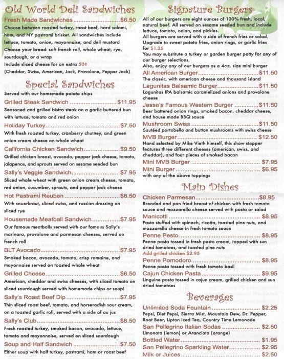 Sally Tomatoes Catering & Events menu