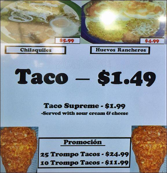 Carta de Fox Fuels Tacos and More