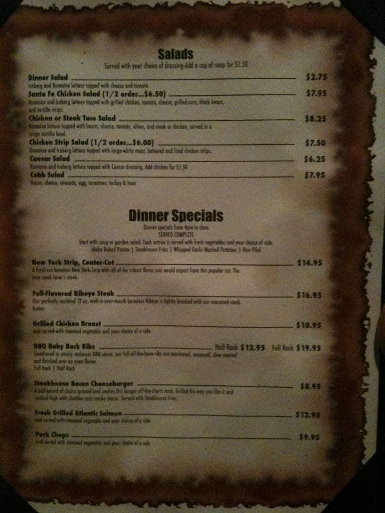 Menu at BIGS Fullerton pub & bar, Fullerton