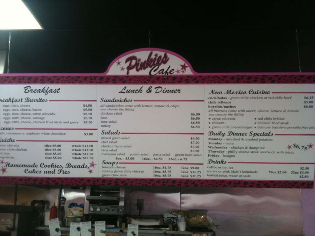 Pinkies Country Cafe Menu, Menu for Pinkies Country Cafe, Cedar Crest