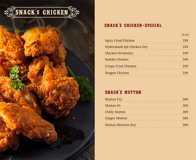 Aroma's Hyderabad House menu