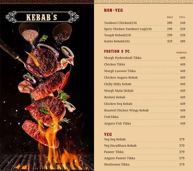 Aroma's Hyderabad House menu