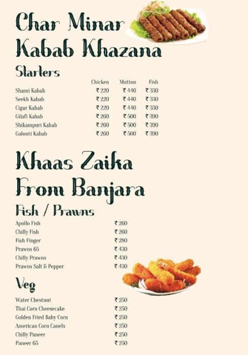 Menu At Ba-dastoor (ashoka Garden), Bhopal, Plot No