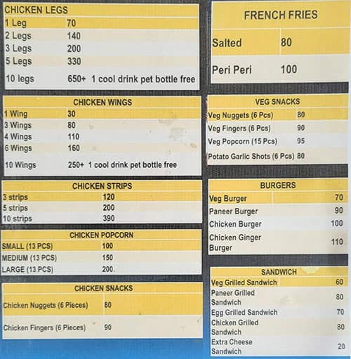 Menu of Mahi's Resto, RTC X roads, Hyderabad