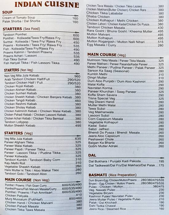 Trsna menu