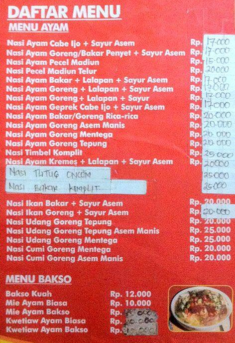 Cafe Sari Rasa Menu, Menu for Cafe Sari Rasa, Bogor Utara, Bogor ...