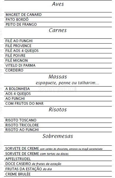 Restaurante Orquestra de Panelas cardápio