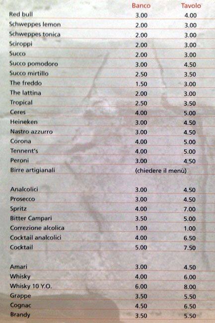 Menu di Ritrovo La Dolce Vita 