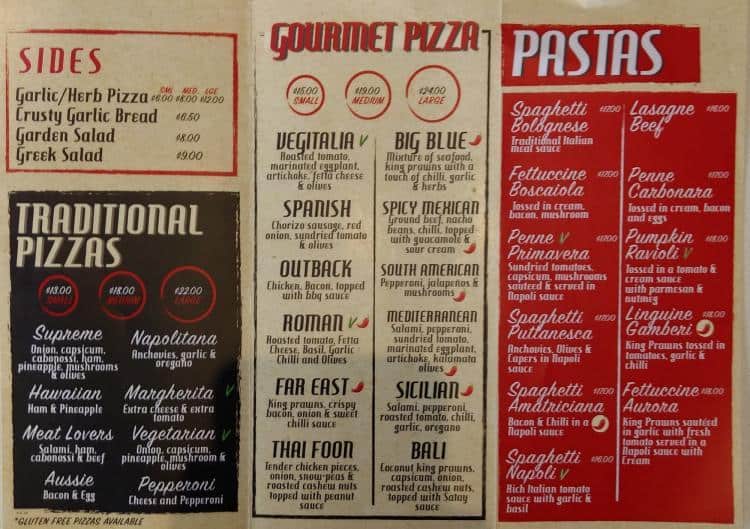 Joey's Pizza Menu, Menu untuk Joey's Pizza, Baulkham Hills, Sydney