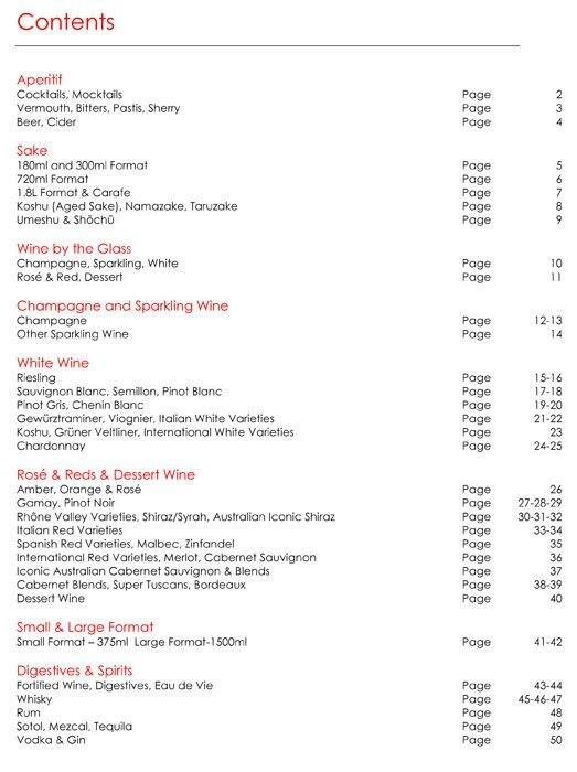 Sokyo Menu, Menu for Sokyo, Pyrmont, Sydney