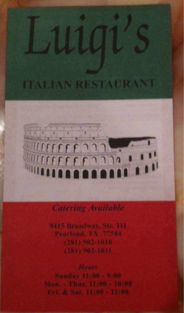 Luigi's Italian Restaurant Menu Urbanspoon/Zomato