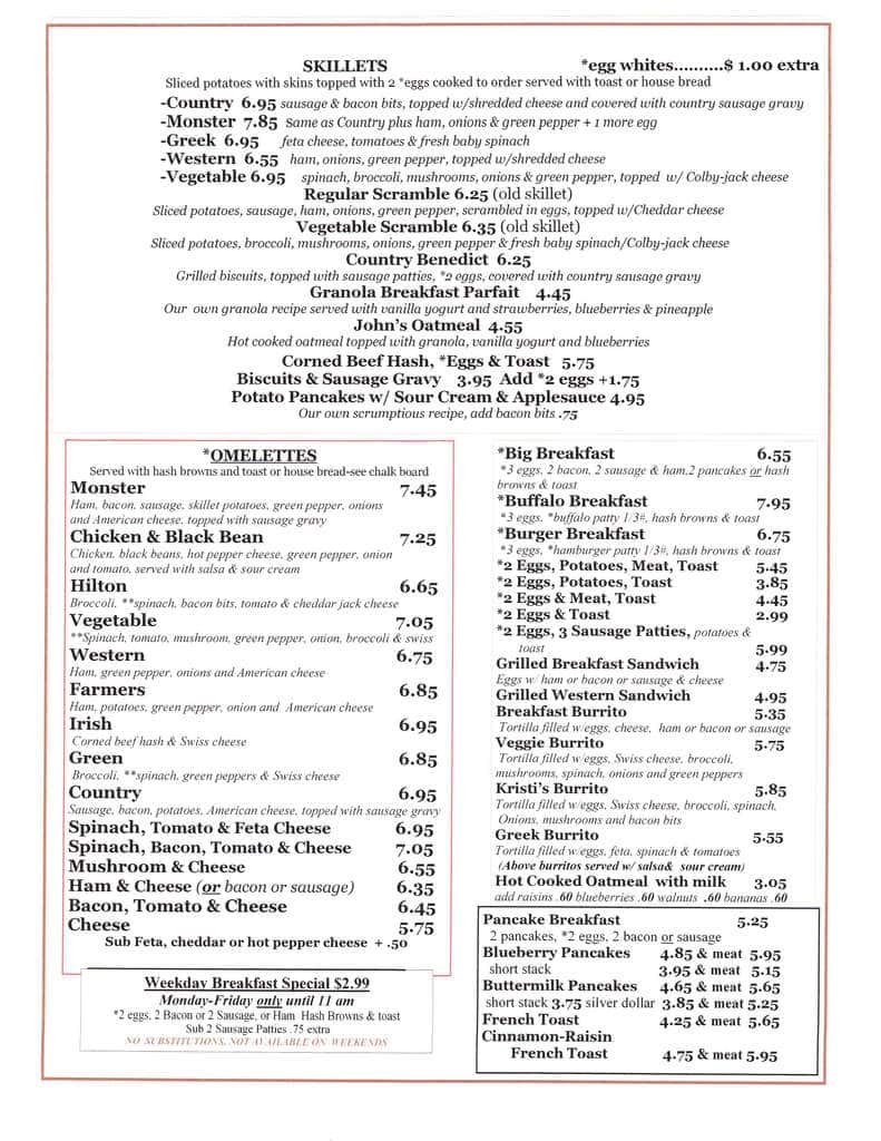 Hilton Road Cafe menu, Menu restauracji Hilton Road Cafe, Ferndale, Detroit Urbanspoon/Zomato