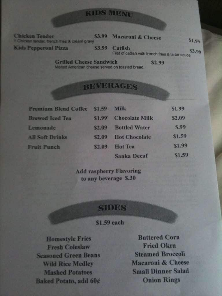 Menu at Cedar Tree Restaurant, Jasper, S Wheeler St