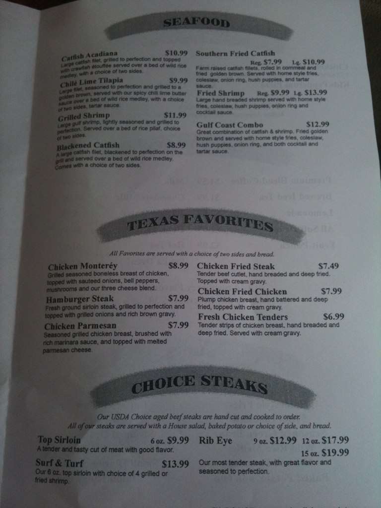 Menu at Cedar Tree Restaurant, Jasper, S Wheeler St