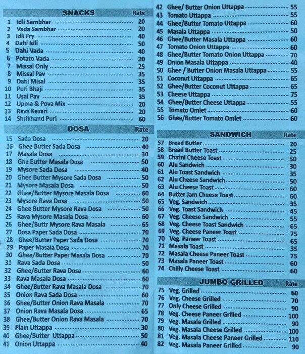 Chembur Fast Food Menu, Menu for Chembur Fast Food, Chembur, Mumbai